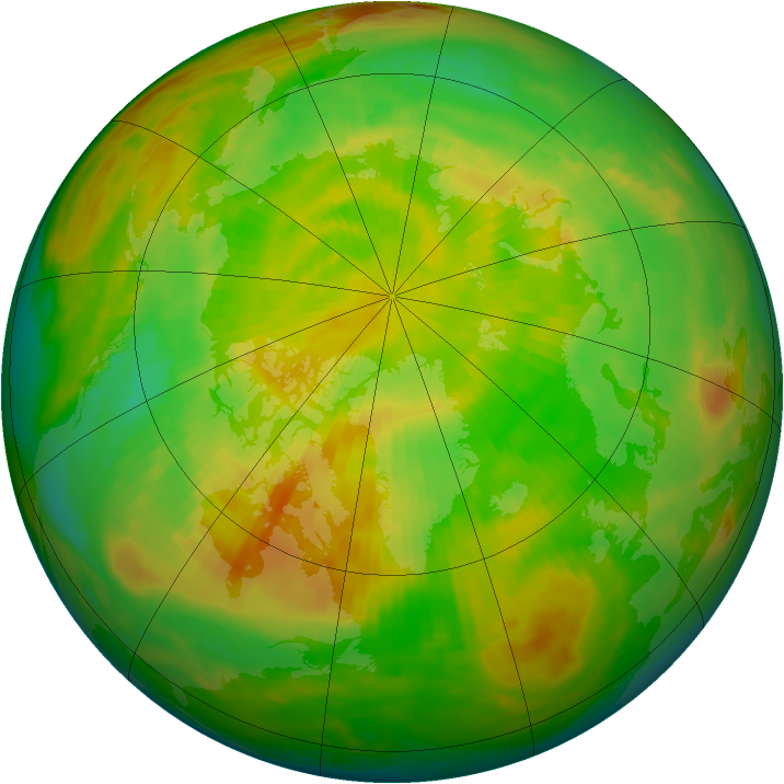 Arctic ozone map for 25 May 1992